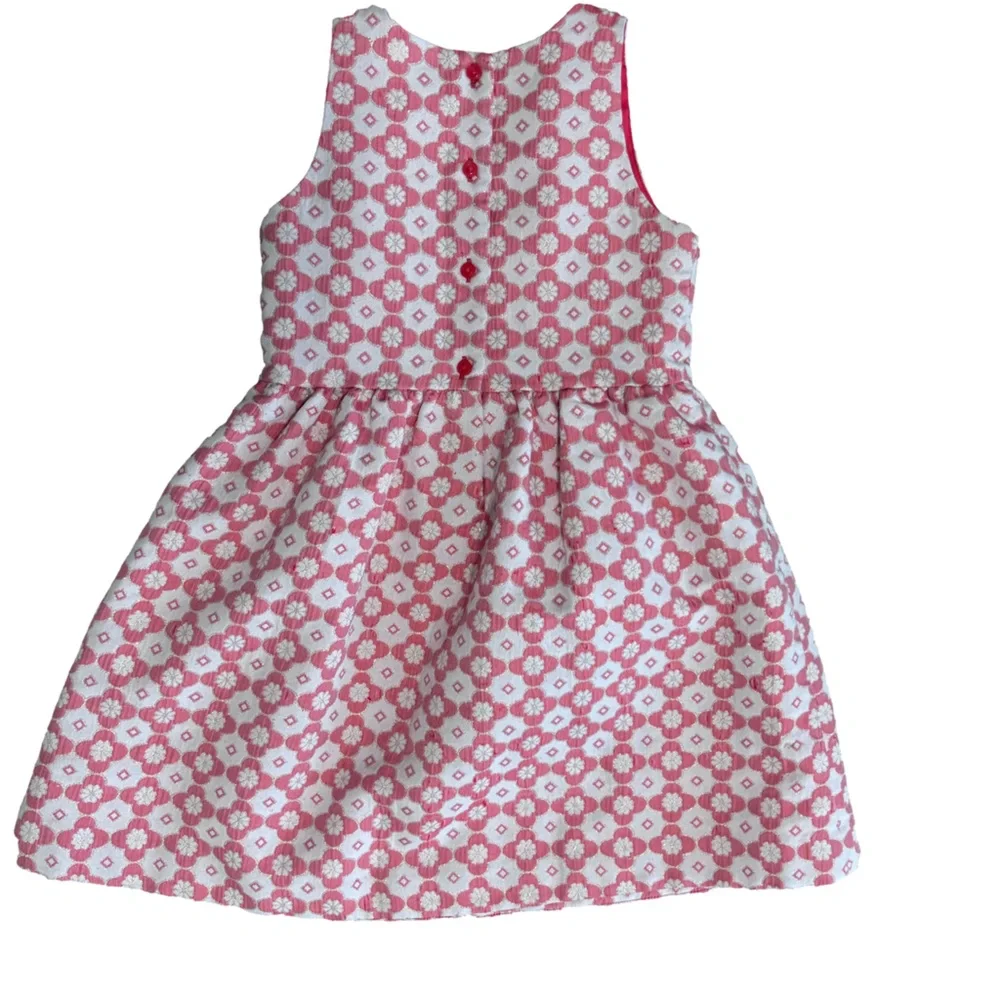 Janie and Jack Coral Jacquard Dress 6 - Picture 3 of 5